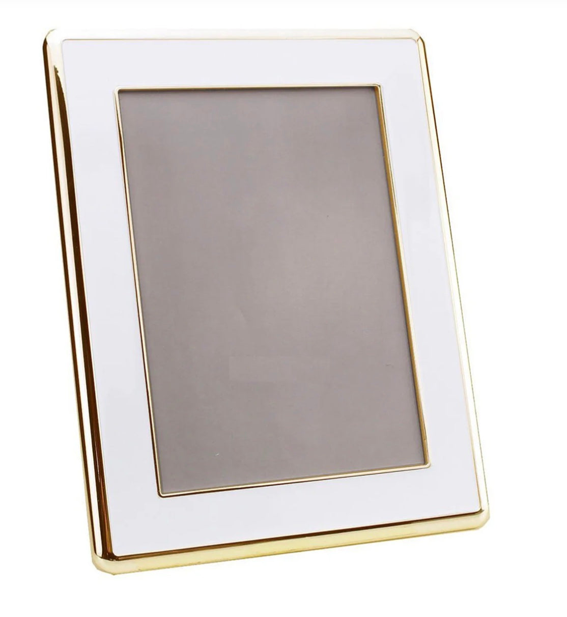 FRAME WHITE & GOLD ENAMEL WIDE CURVE