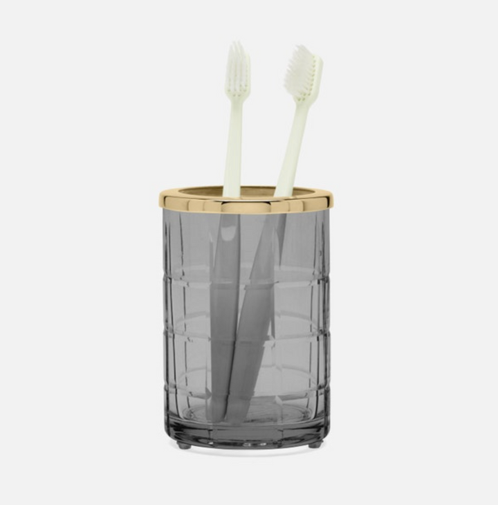 BATH COLLECTION SMOKE GLASS/BRASS