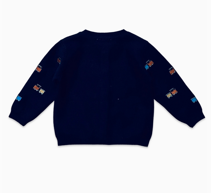 CARDIGAN TRAIN BUTTON NAVY BLUE