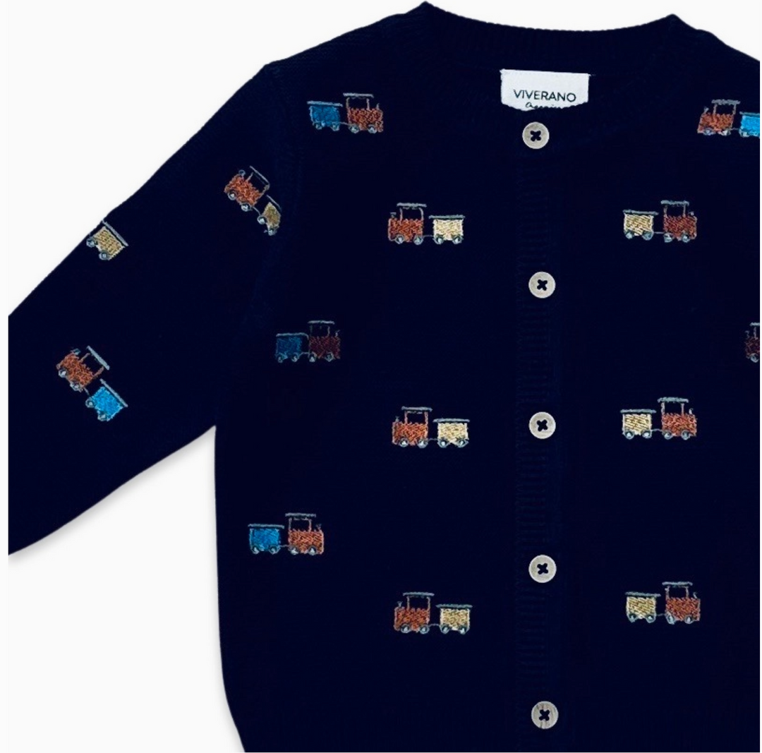 CARDIGAN TRAIN BUTTON NAVY BLUE