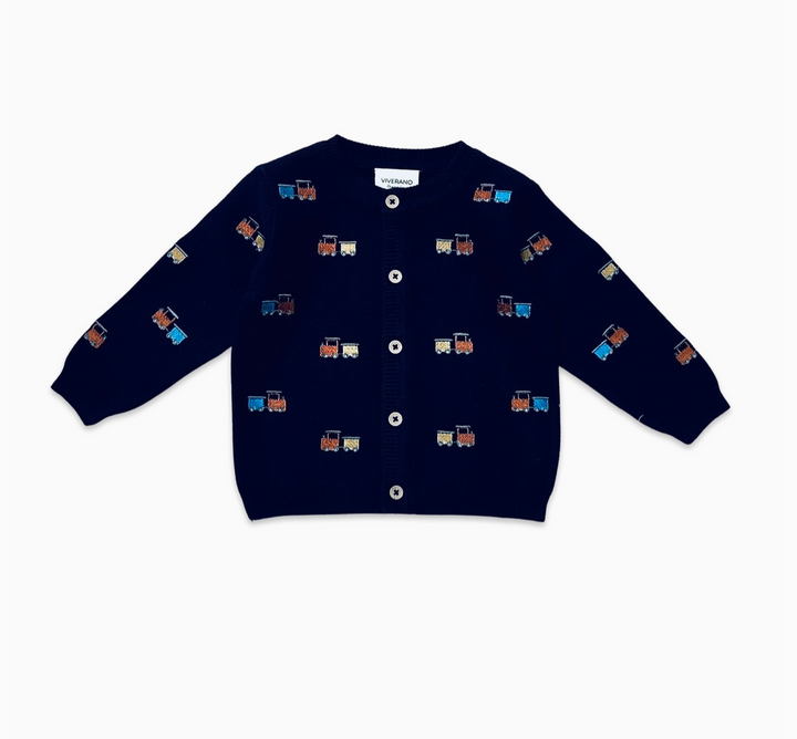 CARDIGAN TRAIN BUTTON NAVY BLUE