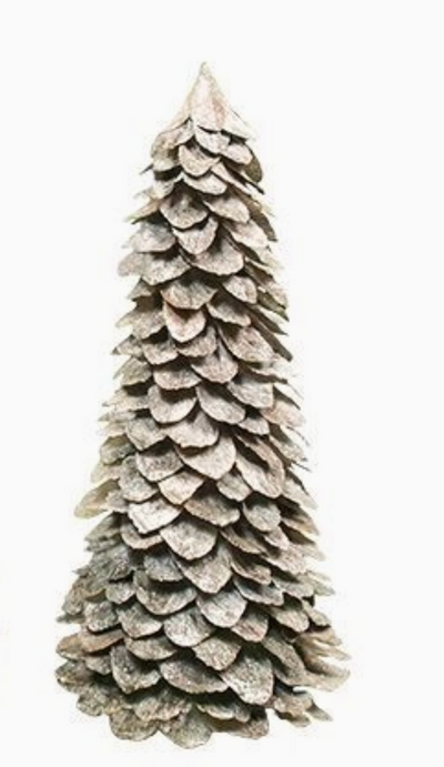 ORNAMENT CONE TREE BUTTERFLY NATURAL WHITE WASH  (Available in 2 Sizes)