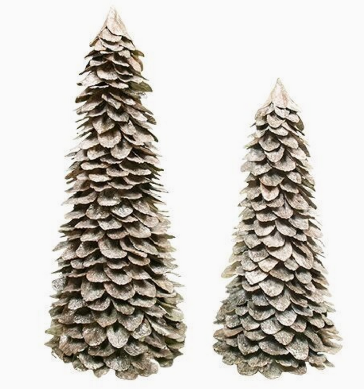 ORNAMENT CONE TREE BUTTERFLY NATURAL WHITE WASH