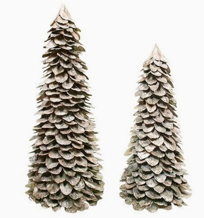 ORNAMENT CONE TREE BUTTERFLY NATURAL WHITE WASH  (Available in 2 Sizes)