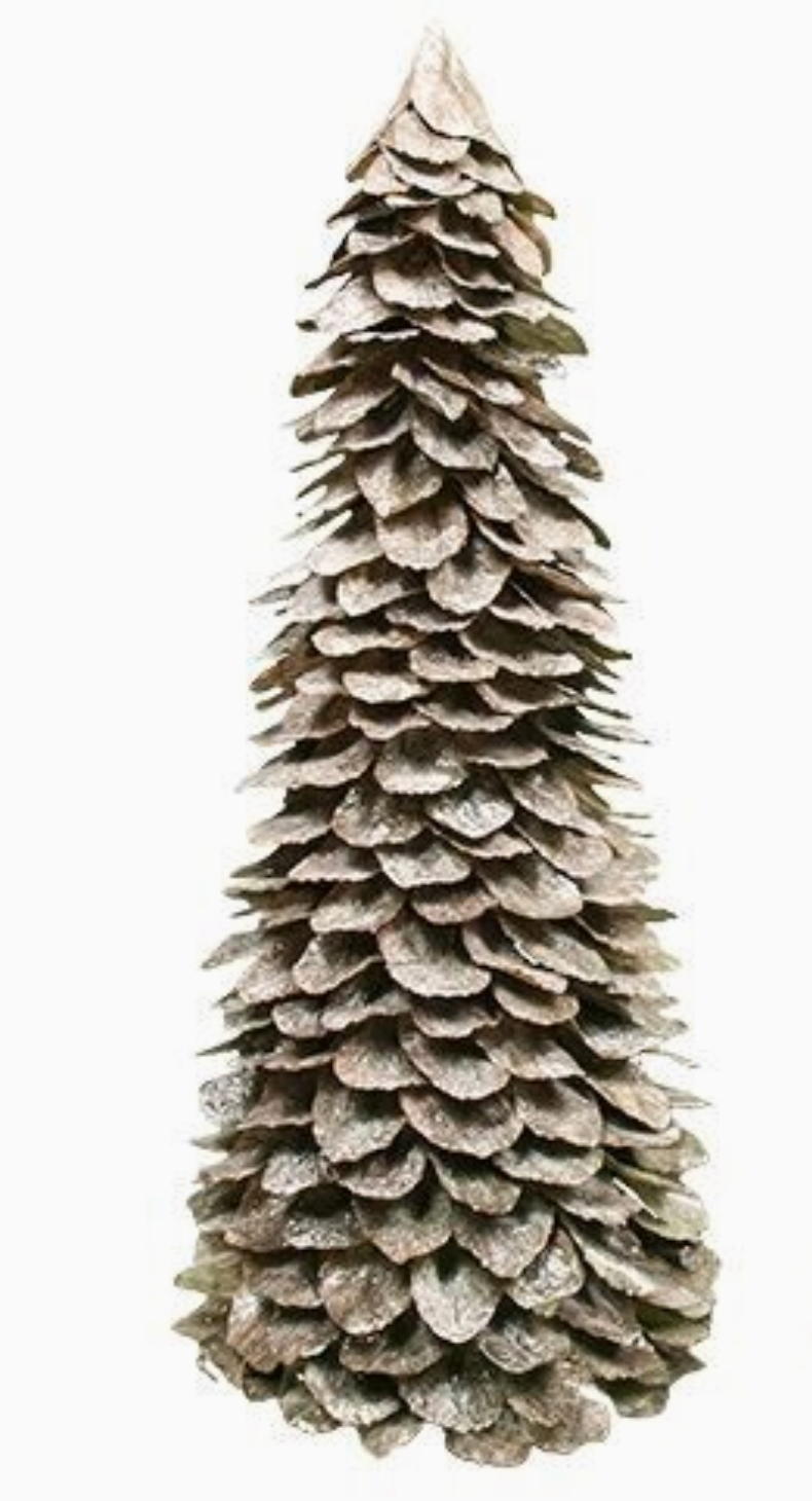 ORNAMENT CONE TREE BUTTERFLY NATURAL WHITE WASH