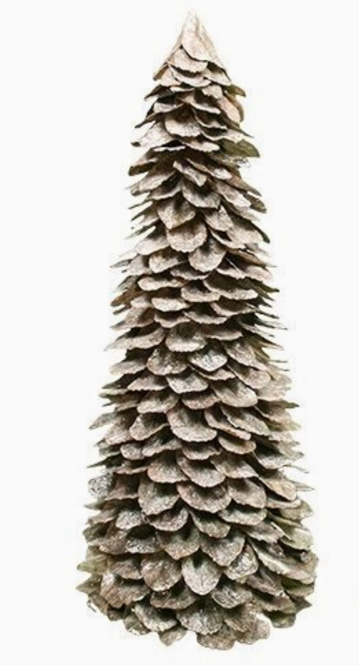ORNAMENT CONE TREE BUTTERFLY NATURAL WHITE WASH