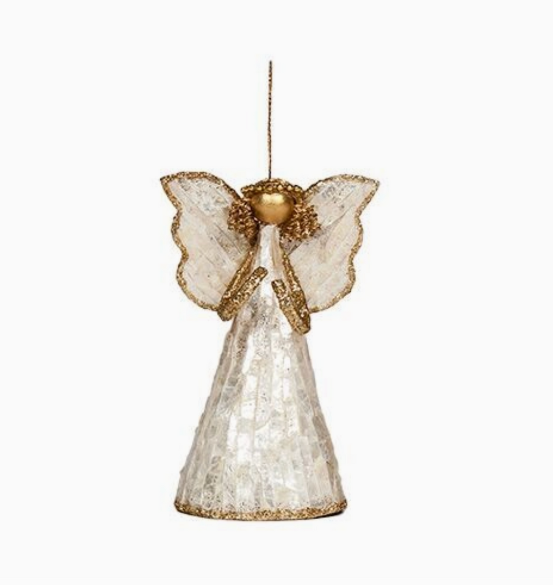 ORNAMENT ANGEL CAPIZ GOLD