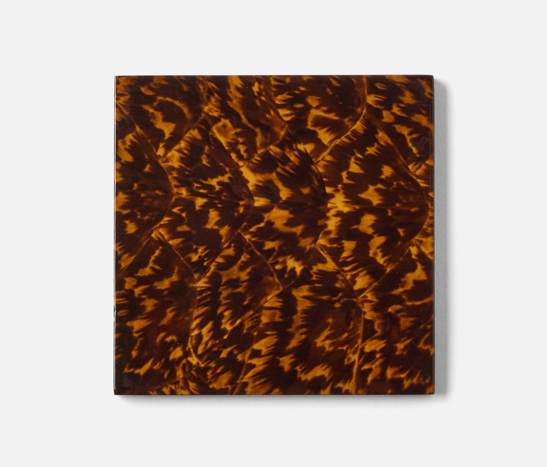SET/4 COASTERS HIGH GLOSS FAUX TORTOISE #75699