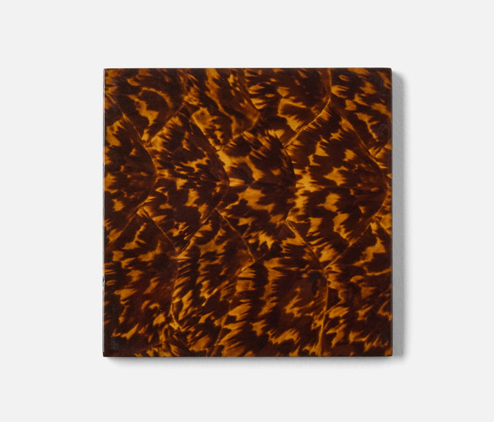 SET/4 COASTERS HIGH GLOSS FAUX TORTOISE #75699
