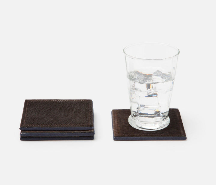SET/4 COASTERS HAIR-ON-HIDE SQUARE