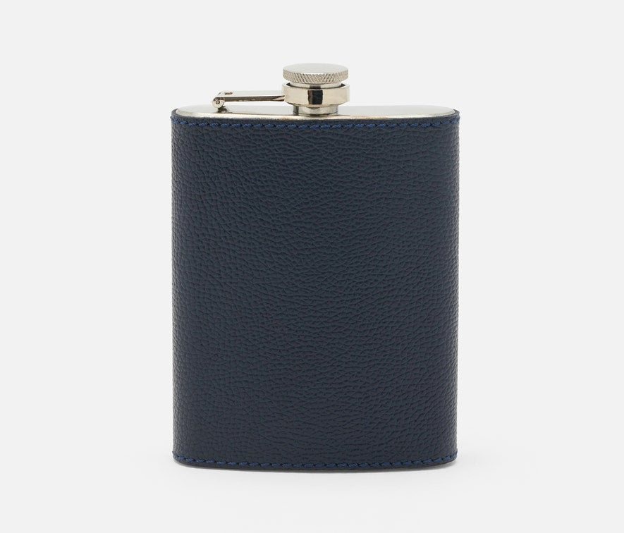 FLASK STAINLESS STEEL/FULL GRAIN LEATHER