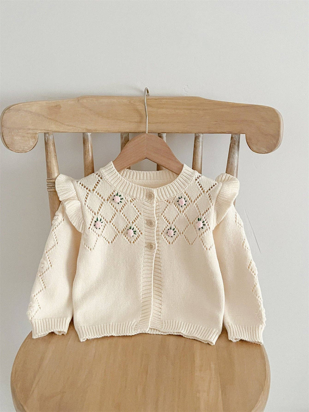 CARDIGAN HOLLOW-OUT ARGYLE LONG SLEEVE