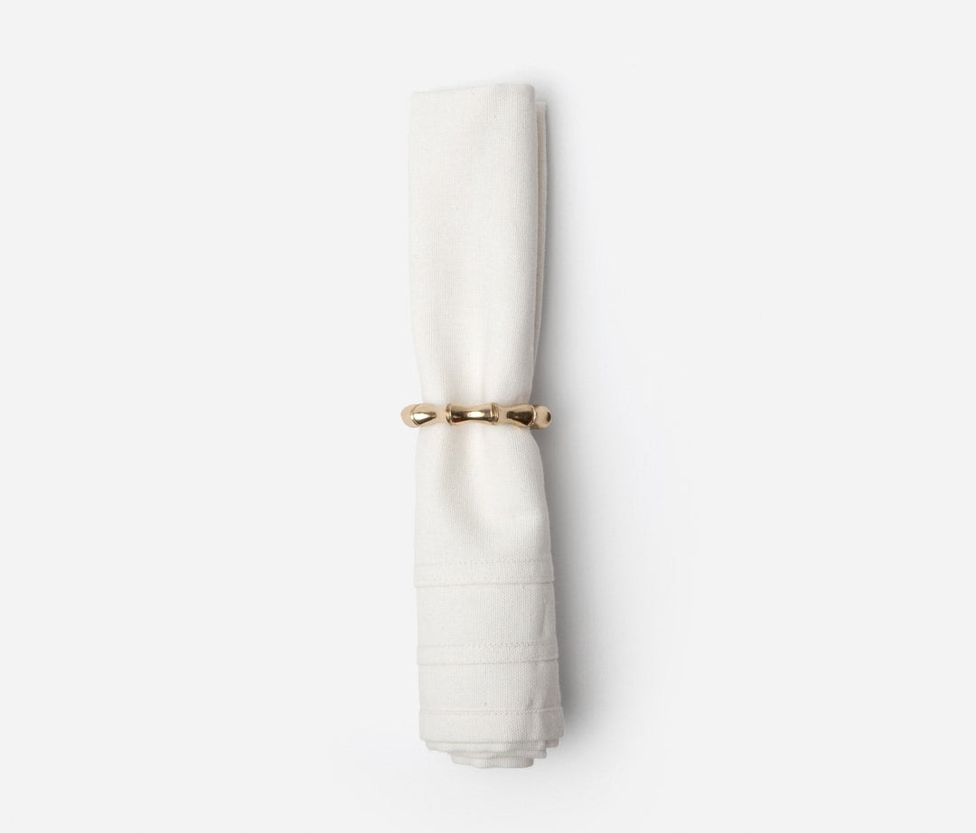 NAPKIN RING GOLD BRASS BAMBOO #75710