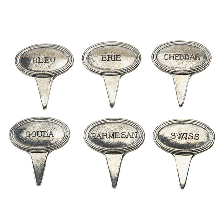 CHEESE MARKERS PEWTER - SET OF 6 #75715