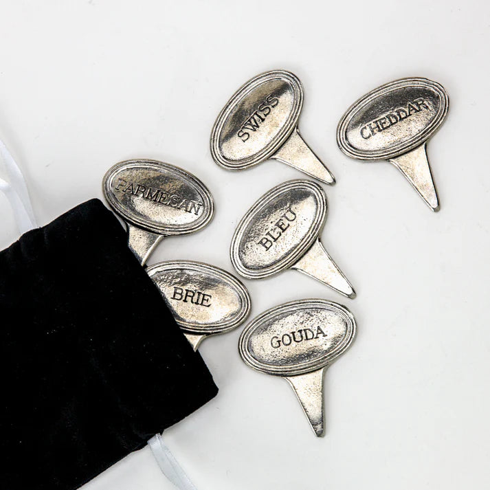CHEESE MARKERS PEWTER - SET OF 6 #75715