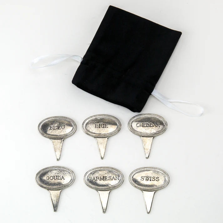CHEESE MARKERS PEWTER - SET OF 6 #75715