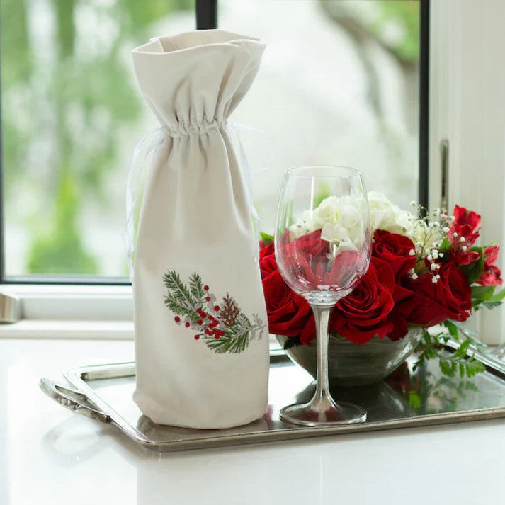 WINE BAG CHRISTMAS VELVET #75716