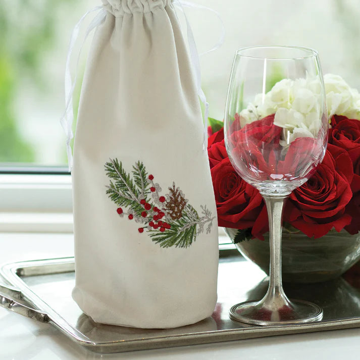 WINE BAG CHRISTMAS VELVET #75716