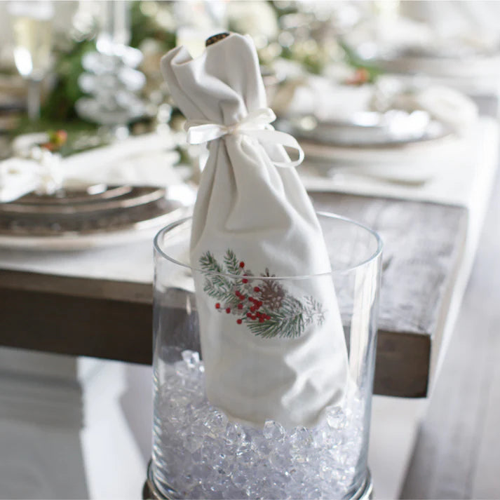 WINE BAG CHRISTMAS VELVET #75716