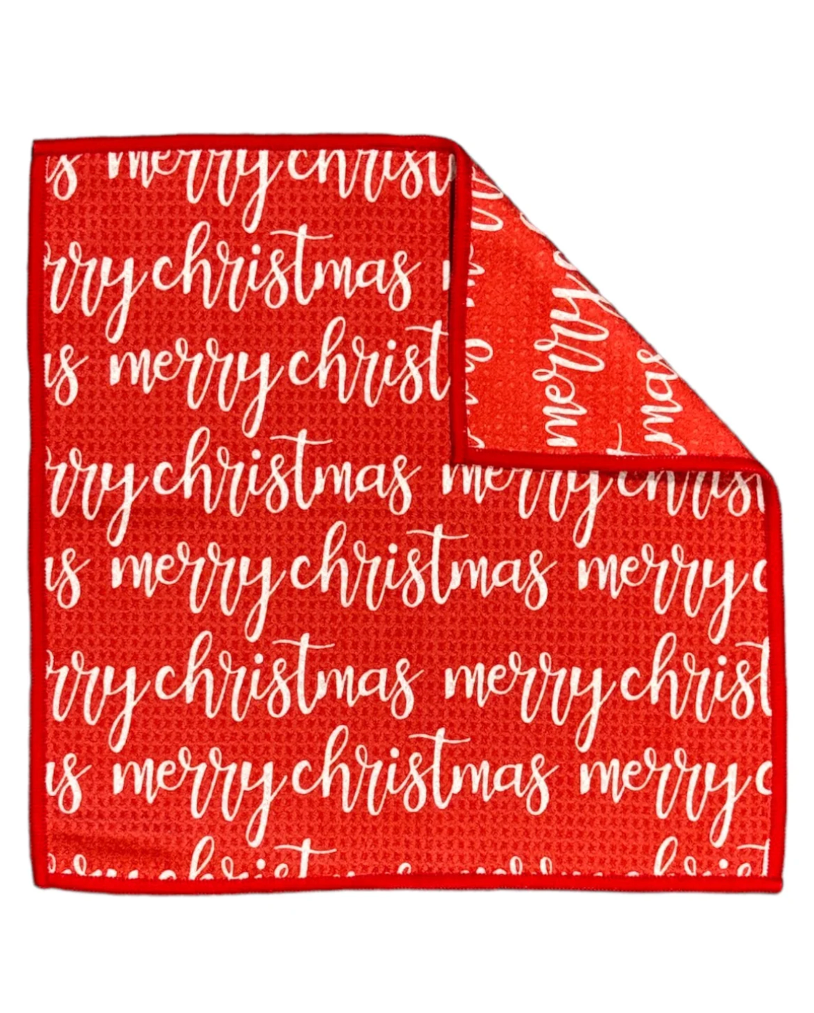 WASHCLOTH MERRY CHRISTMAS RED