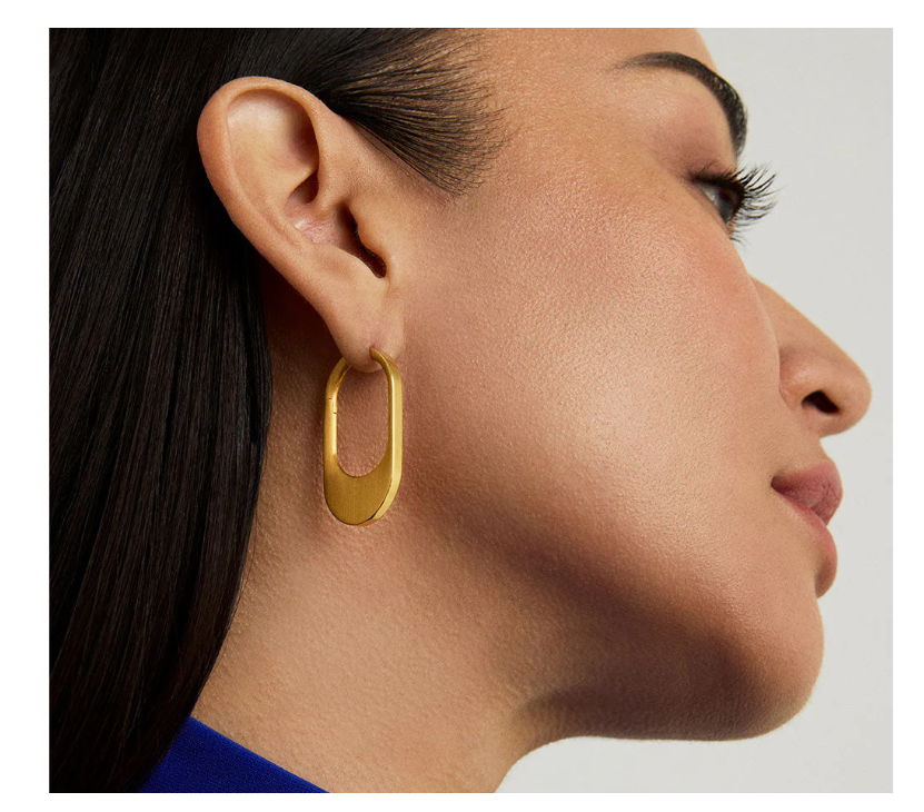 EARRINGS CROSBY HINGED HOOPS GOLD #75739