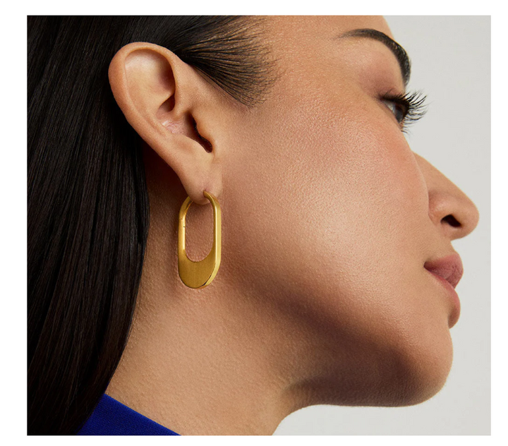 EARRINGS CROSBY HINGED HOOPS GOLD #75739