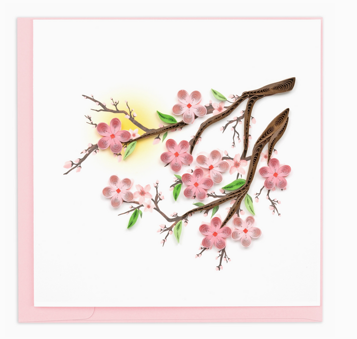 GREETING CARD "CHERRY BLOSSOMS WITH SUN" #75822