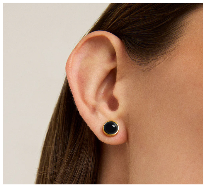 EARRINGS SIGNATURE MIDI STUDS BLACK ONYX #75901