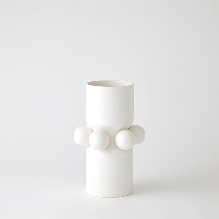VASE MATTE WHITE BALLS