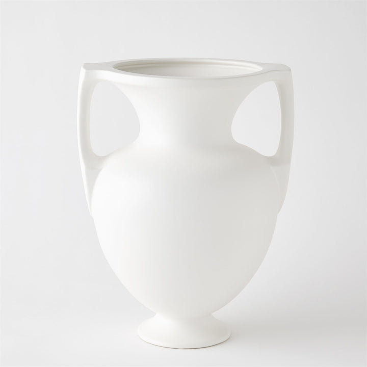VASE GRECIAN AMPHORA MATTE WHITE
