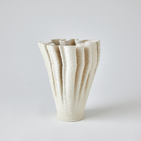 VASE MATTE WHITE RIPPLE (Available in 2 Sizes)