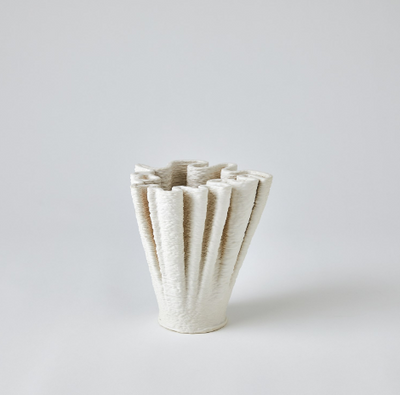 VASE MATTE WHITE RIPPLE (Available in 2 Sizes)