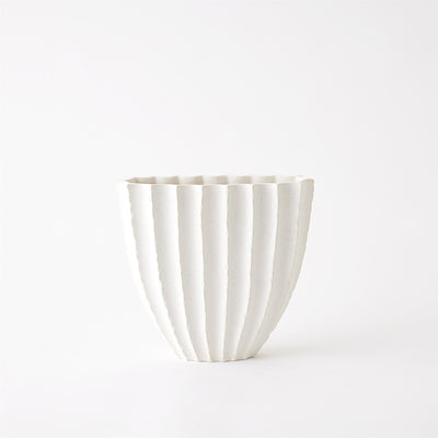 VASE WHITE RIBBED OFF-WHITE