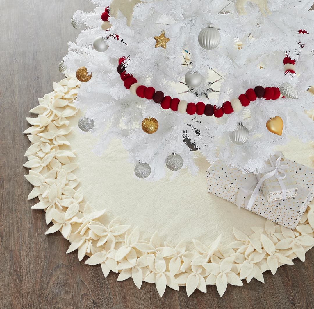 TREE SKIRT CHRISTMAS FLOWERS
