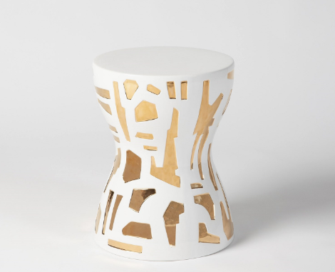 STOOL GOLD/WHITE