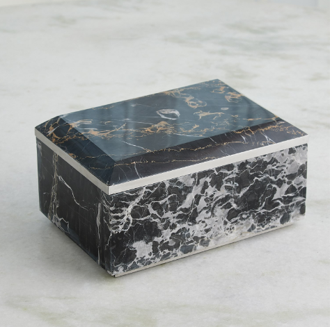 BOX MARBLE BLACK STONE