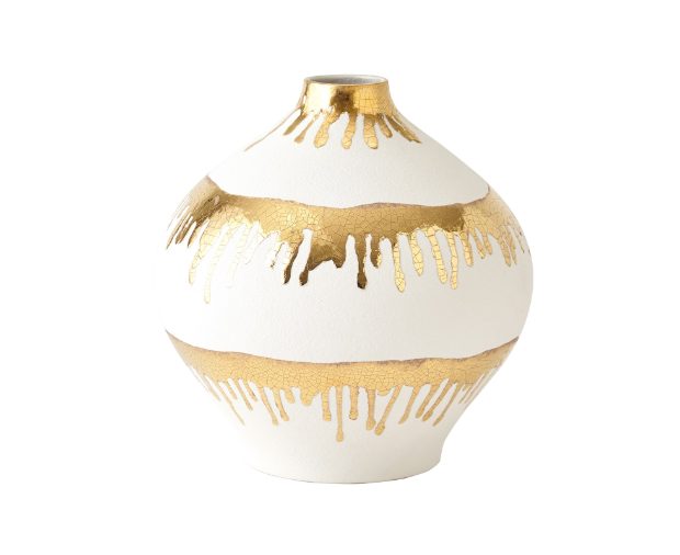 VASE GOLD DRIPS (Available in 2 Sizes)