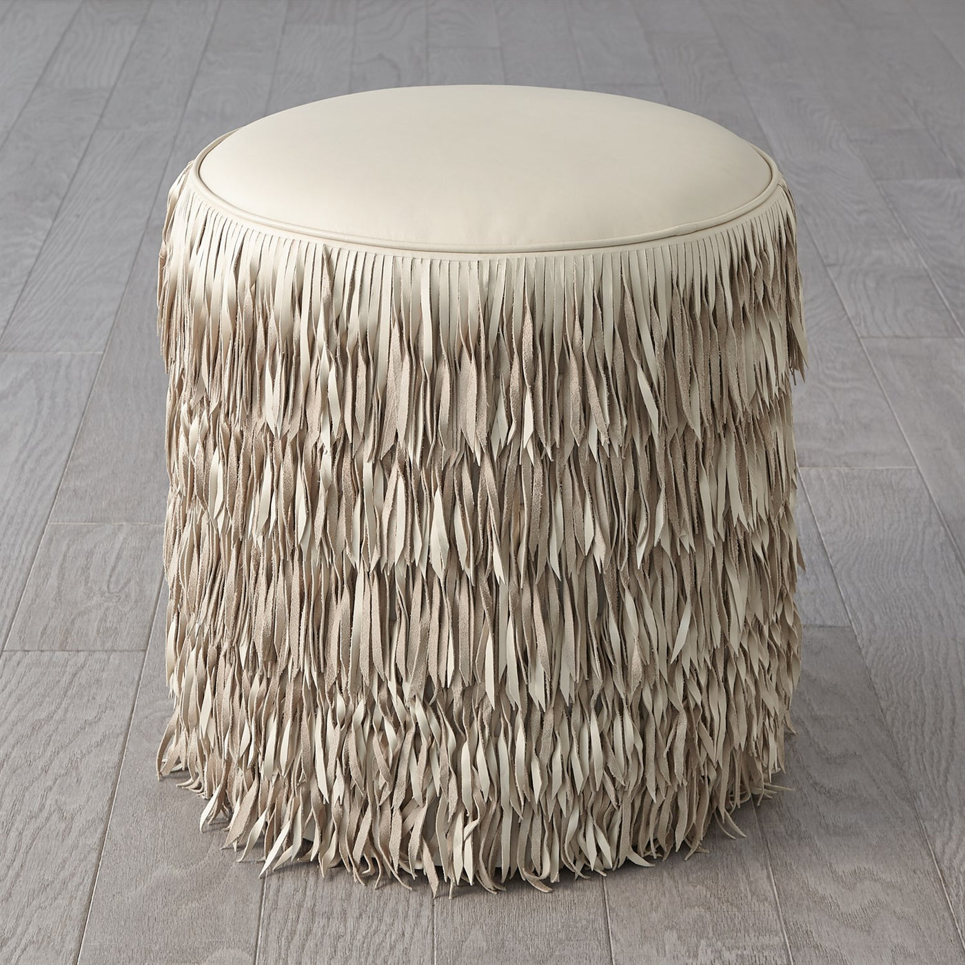 OTTOMAN IVORY MARBLE LEATHER #75992