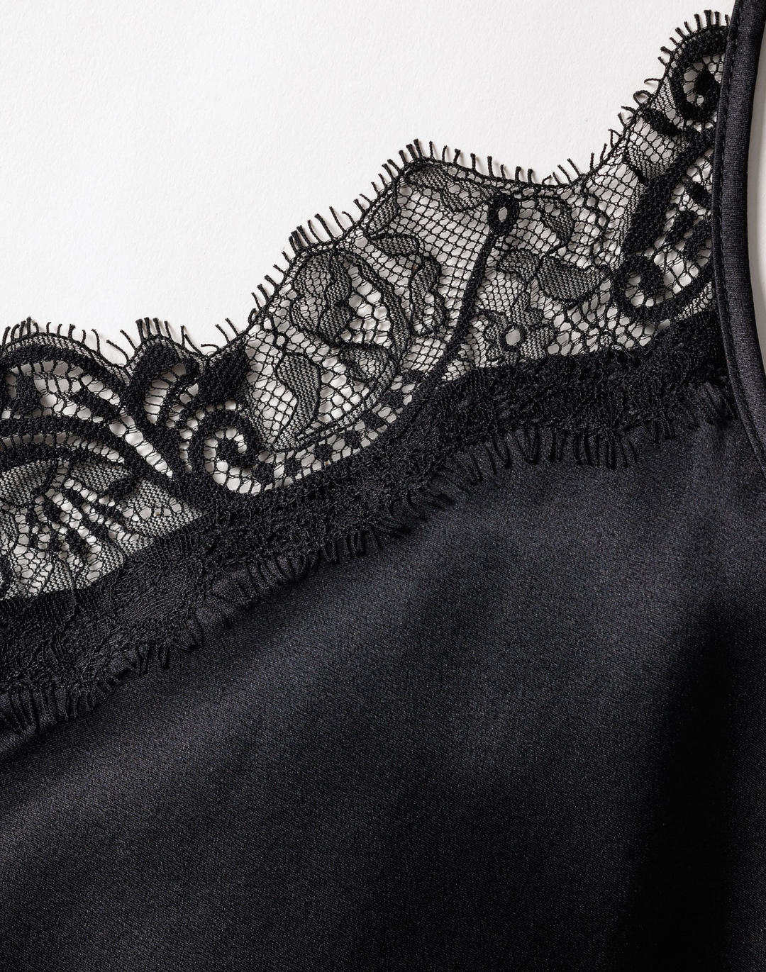 PAJAMA SET SHORT SET SILK CAMI BLACK