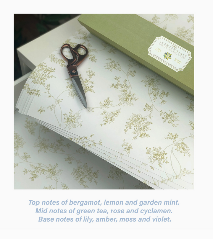 DRAWER LINERS FLORAL GREEN TEA & LEMON #76146