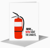 BIRTHDAY GREETING CARD "EXTINGUISHER"