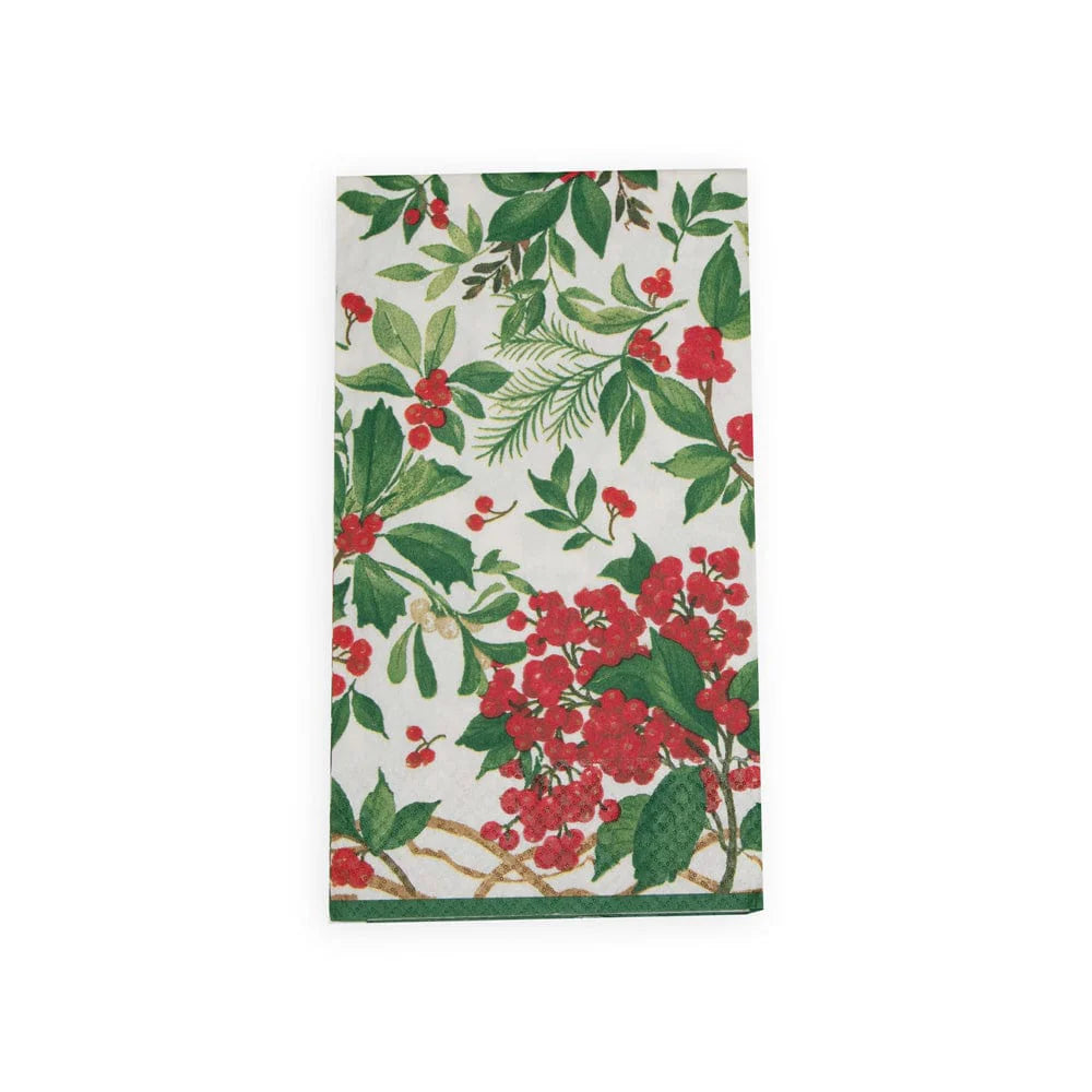 NAPKIN GUEST HOLLY CHINTZ WHITE