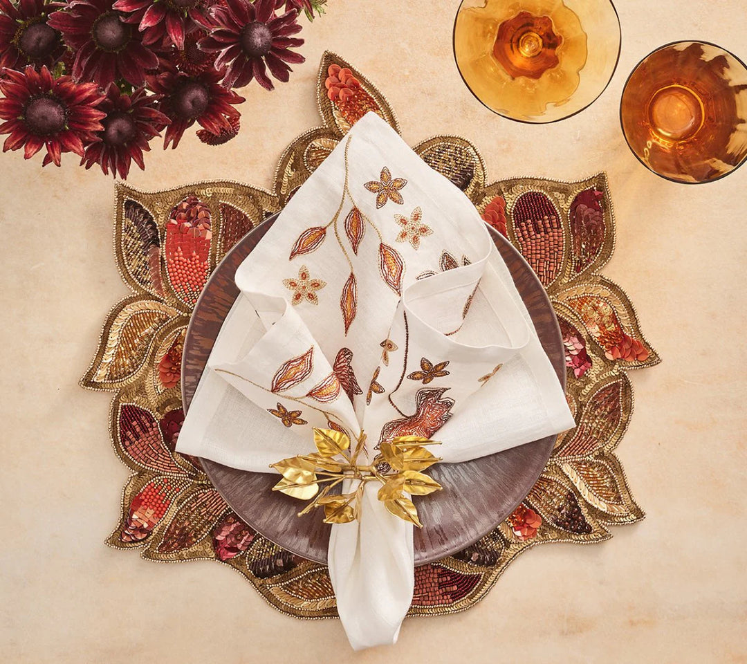 NAPKIN MAPLE HUES WHITE & MULTI #76159