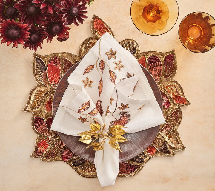 NAPKIN MAPLE HUES WHITE & MULTI #76159