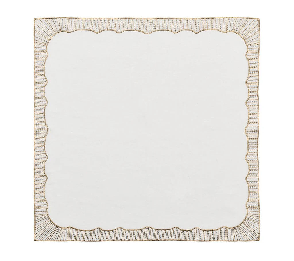 NAPKIN FRAMED WHITE GOLD SILVER #76161