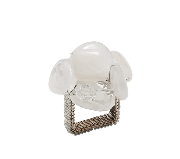 NAPKIN RING SEA STONE IN WHITE #76163