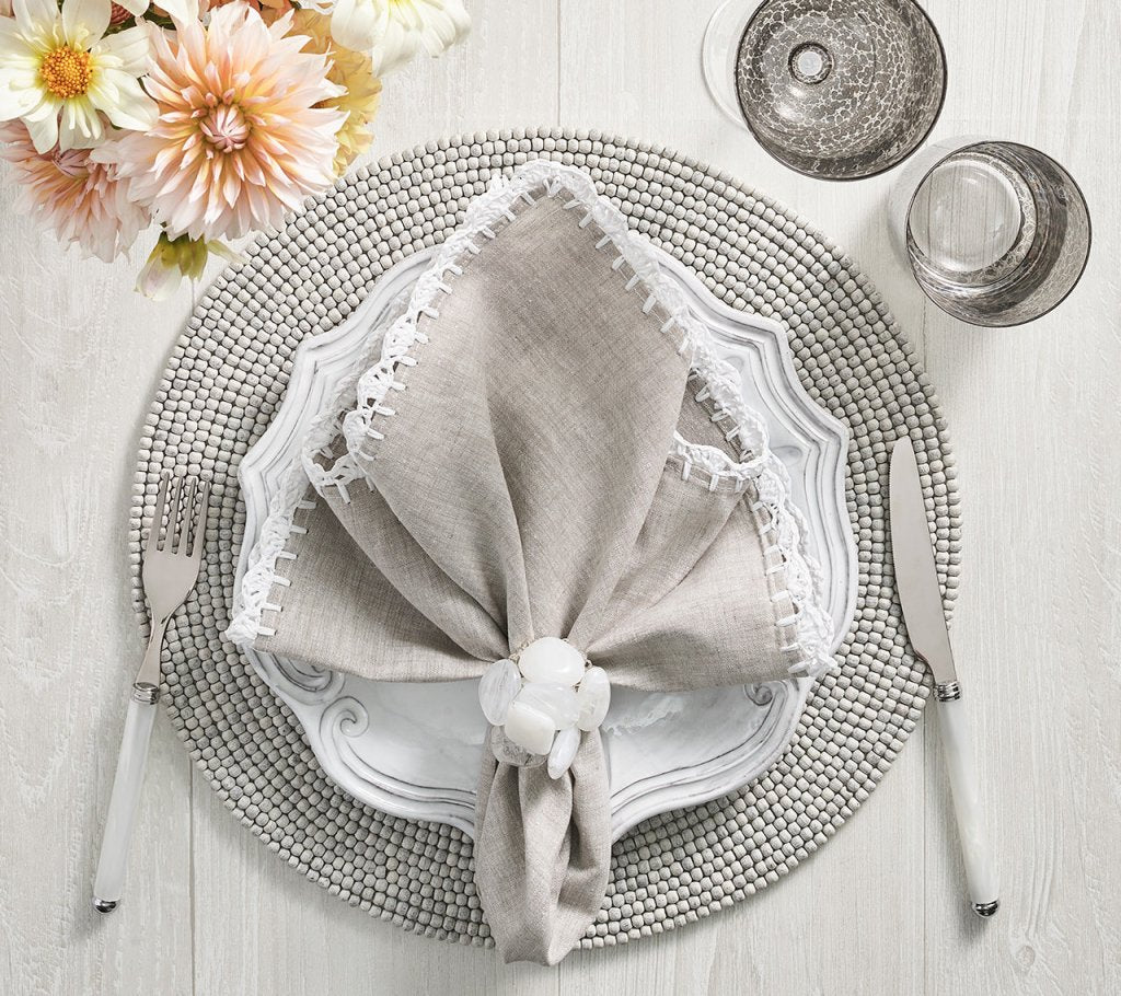 NAPKIN RING SEA STONE