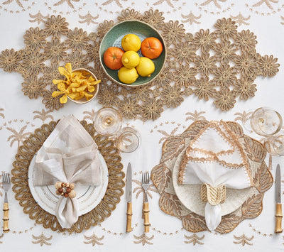 TABLE RUNNER FLORES IN NATURAL #76164