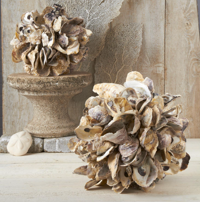 DECORATIVE BALL SHELL OYSTER (Available in 2 Sizes)