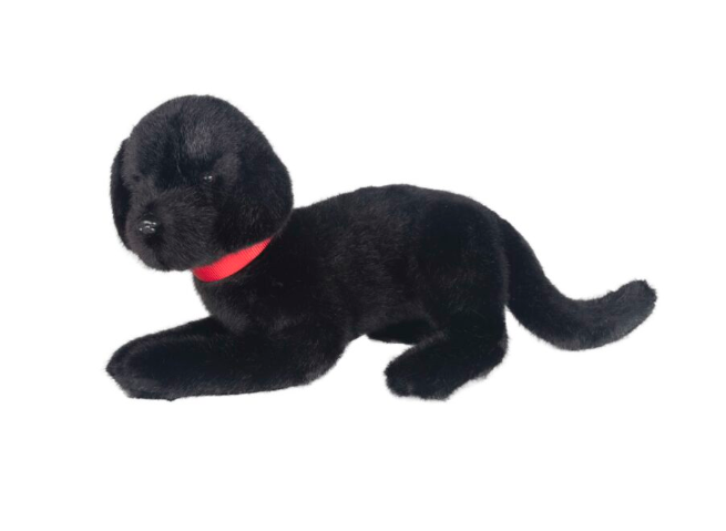 TOY PLUSH  BLACK LAB PUP #76215